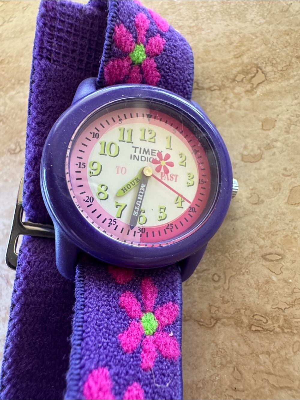 Kids Purple Timex Floral Strap Watch